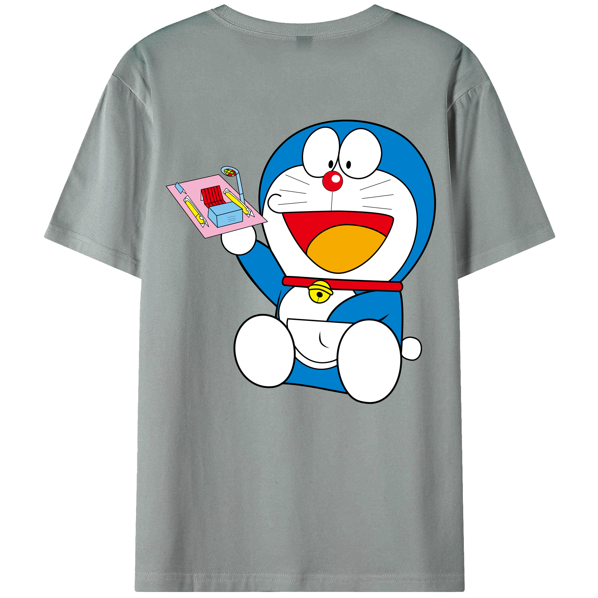 （画像用） ドラえもん Doraemon 綿100％ メンズ半袖Tシャツ（バックプリント） 通気性